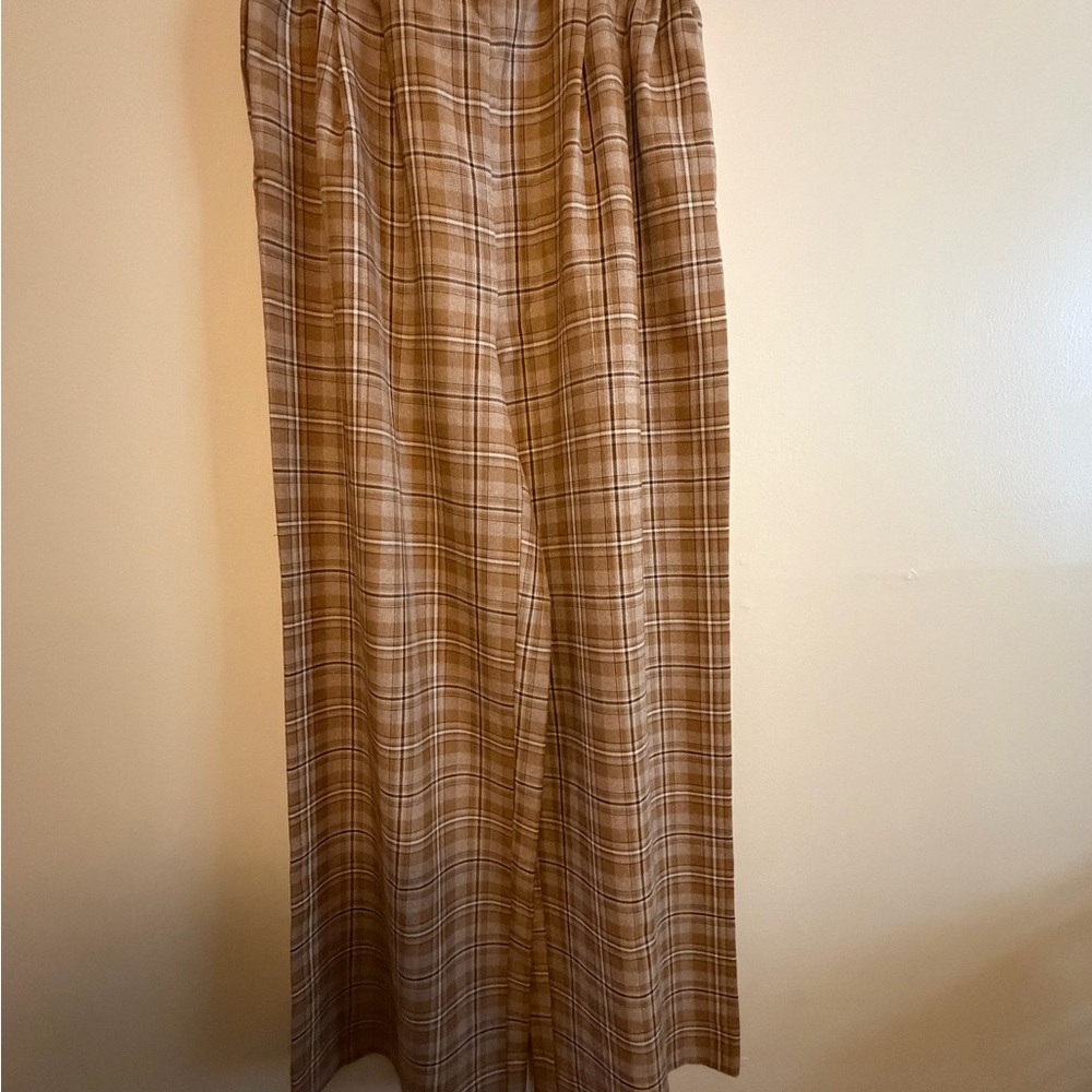 Melrose and Market Checkered Trousers in Brown and Tan